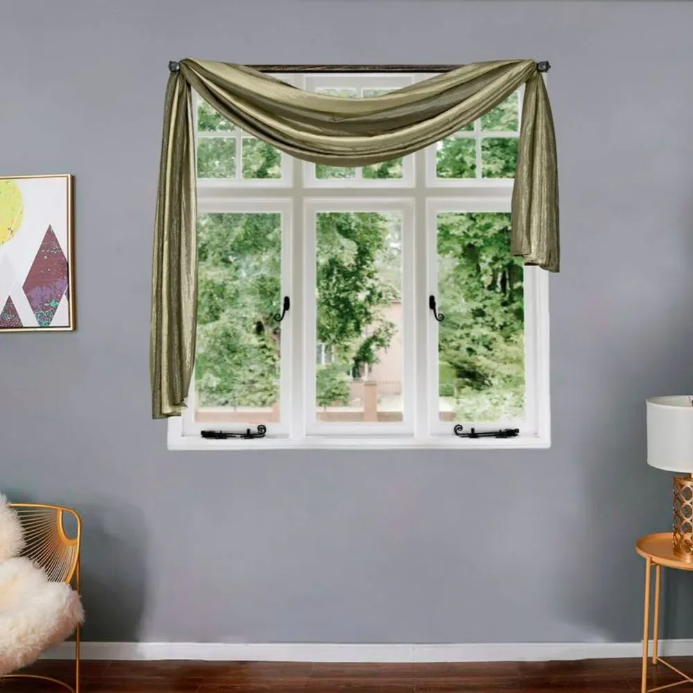 Woven Trends Ombre Curtains, Valances for Windows, Luxurious Scarf Valance,
